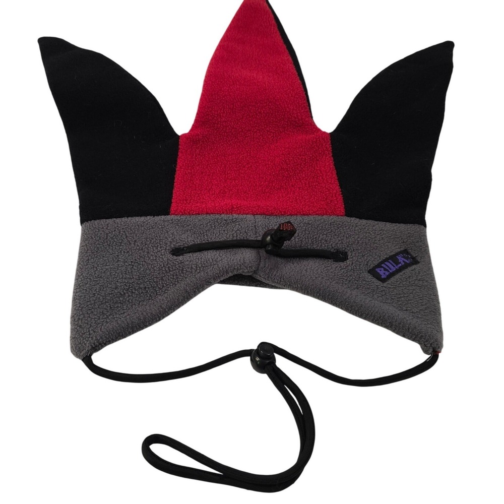 Bula Vintage Fleece  Jester Hat Red Black Grey Crown Beanie  Ski Snowboard